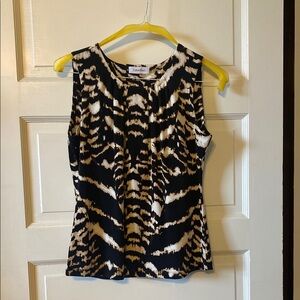 *BOGO closet deal* Calvin Klein Black and White Ruched Blouse